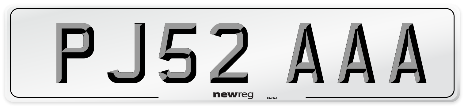 PJ52 AAA Number Plate from New Reg